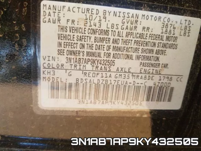 3N1AB7AP9KY432505 фото 2