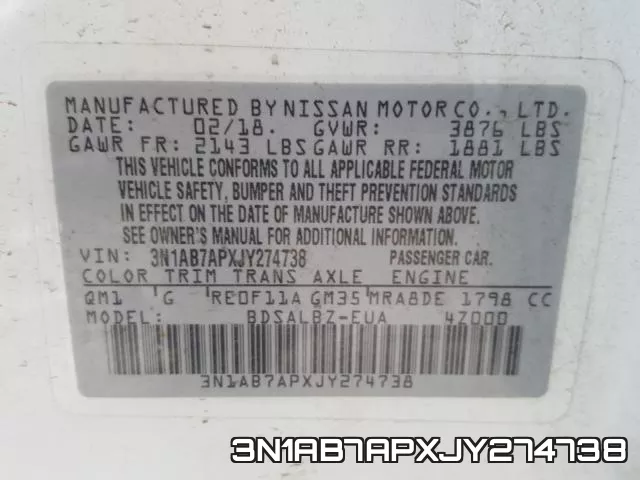 3N1AB7APXJY274738 фото 2