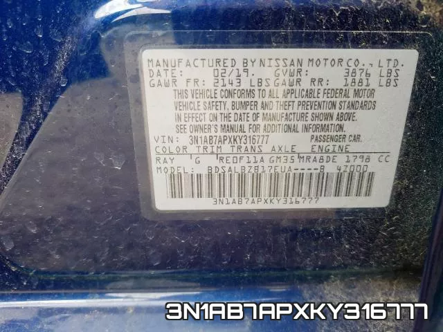 3N1AB7APXKY316777 фото 2