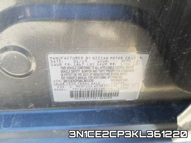 3N1CE2CP3KL361220 фото 2
