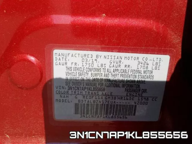 3N1CN7AP1KL855656 фото 2