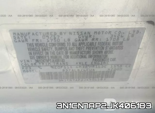 3N1CN7AP2JK406183 фото 10