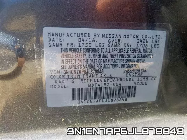 3N1CN7AP6JL878848 фото 2