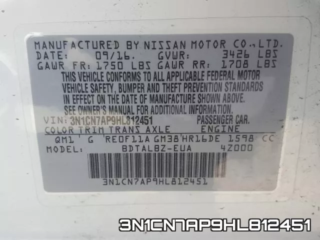 3N1CN7AP9HL812451 фото 2