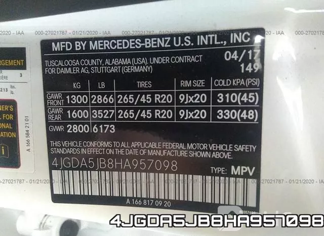 4JGDA5JB8HA957098 фото 10