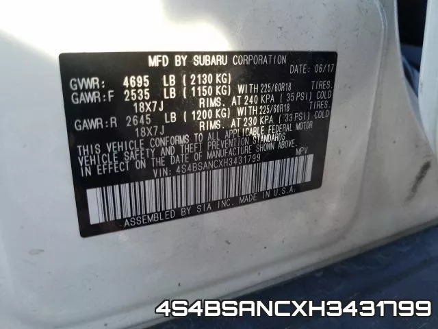4S4BSANCXH3431799 фото 2