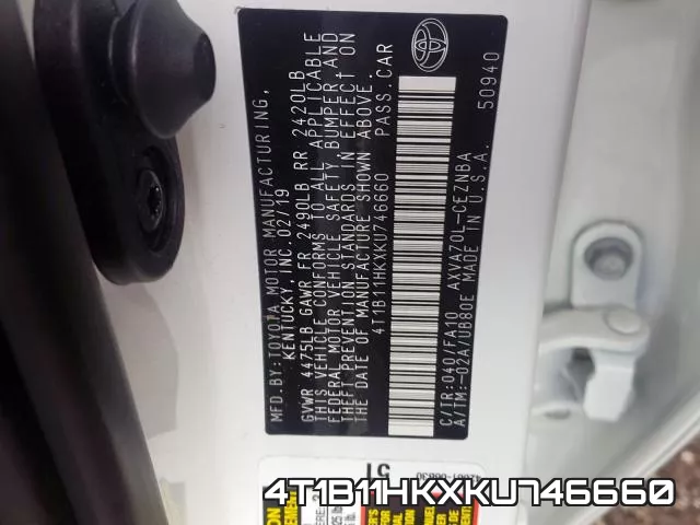 4T1B11HKXKU746660 фото 2