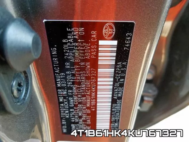 4T1B61HK4KU767327 фото 2