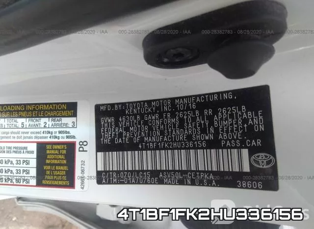 4T1BF1FK2HU336156 фото 10