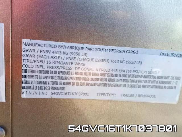 54GVC16T1K7037801 фото 2