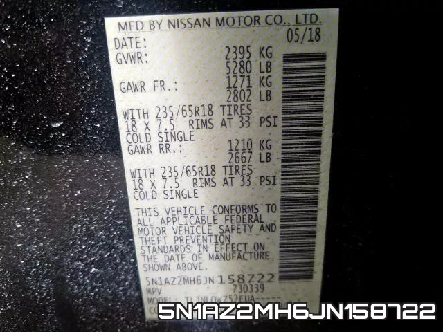 5N1AZ2MH6JN158722 фото 2