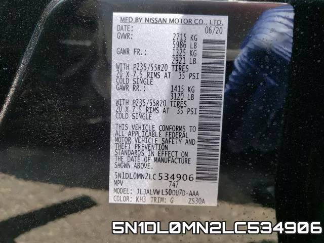 5N1DL0MN2LC534906 фото 2
