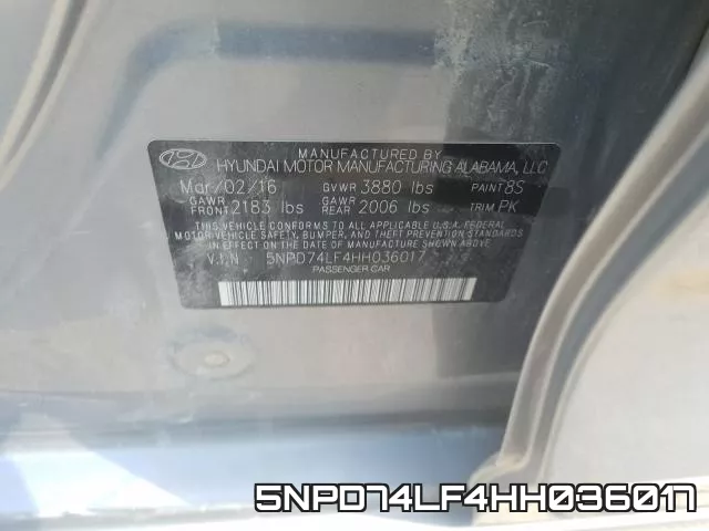 5NPD74LF4HH036017 фото 2