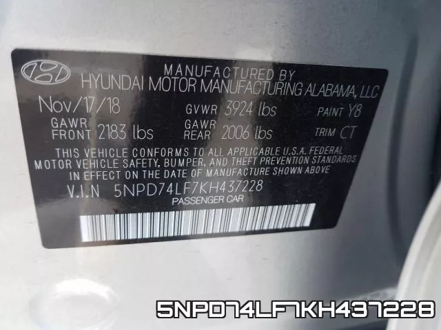 5NPD74LF7KH437228 фото 2