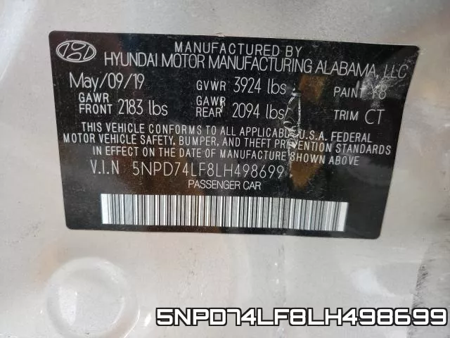 5NPD74LF8LH498699 фото 2
