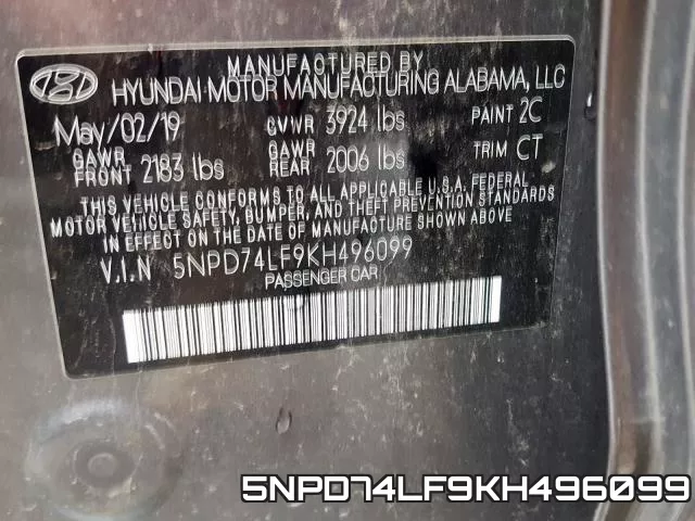 5NPD74LF9KH496099 фото 2