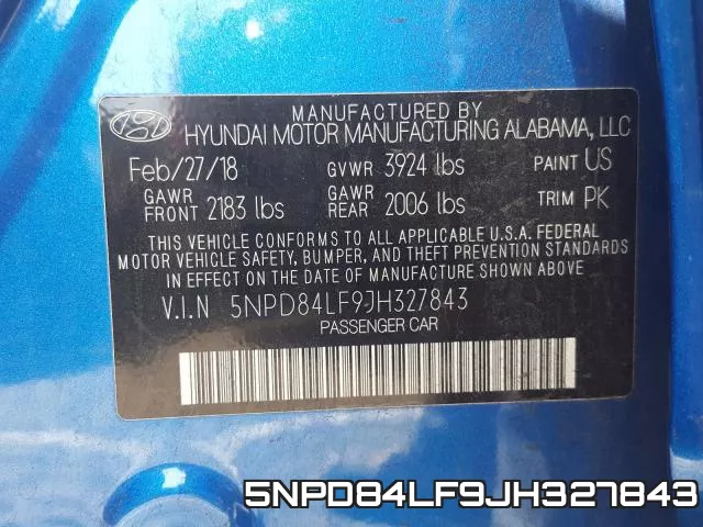 5NPD84LF9JH327843 фото 2
