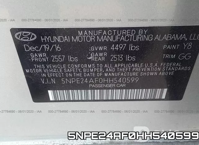 5NPE24AF0HH540599 фото 10