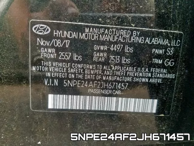 5NPE24AF2JH671457 фото 2
