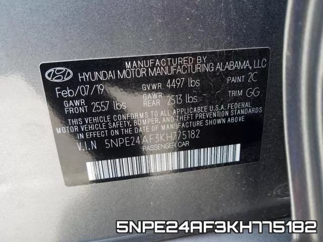 5NPE24AF3KH775182 фото 2