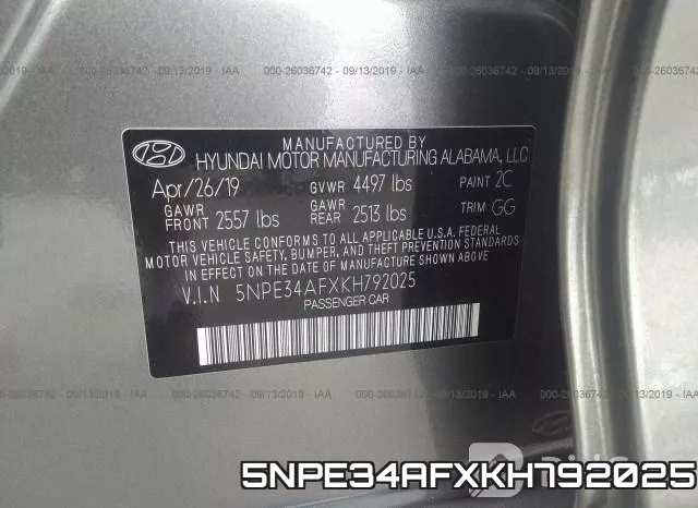 5NPE34AFXKH792025 фото 10