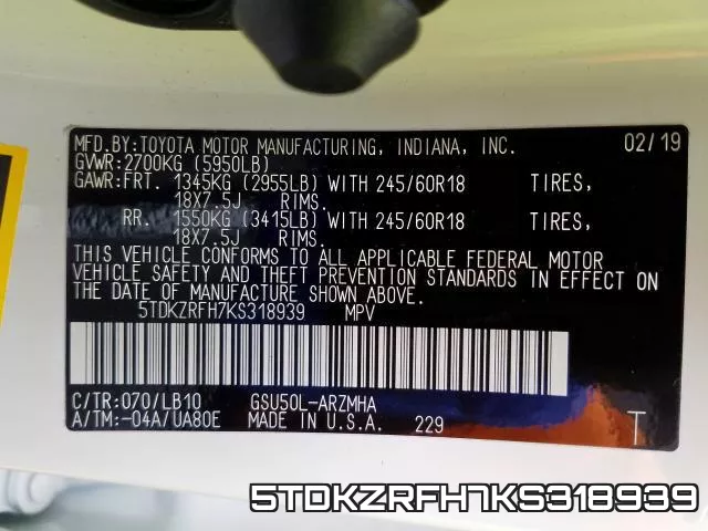 5TDKZRFH7KS318939 фото 2
