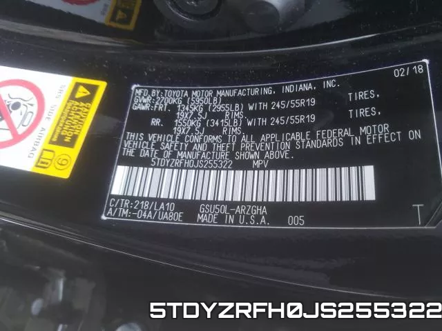 5TDYZRFH0JS255322 фото 2