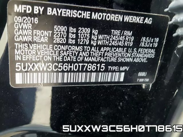 5UXXW3C56H0T78615 фото 2
