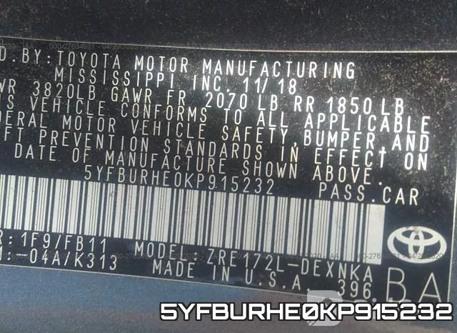 5YFBURHE0KP915232 фото 10