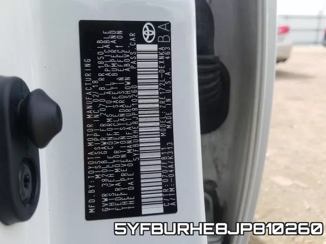 5YFBURHE8JP810260 фото 2
