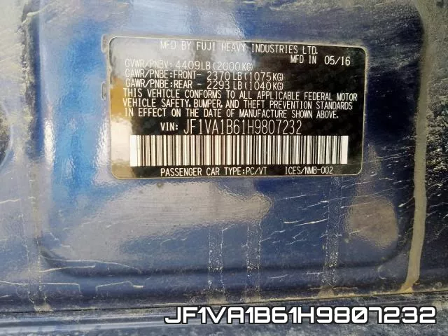 JF1VA1B61H9807232 фото 2