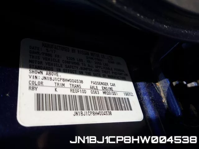 JN1BJ1CP8HW004538 фото 2
