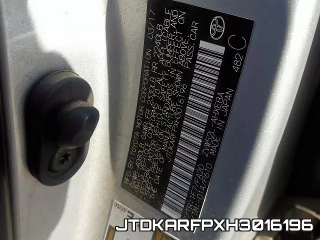 JTDKARFPXH3016196 фото 2