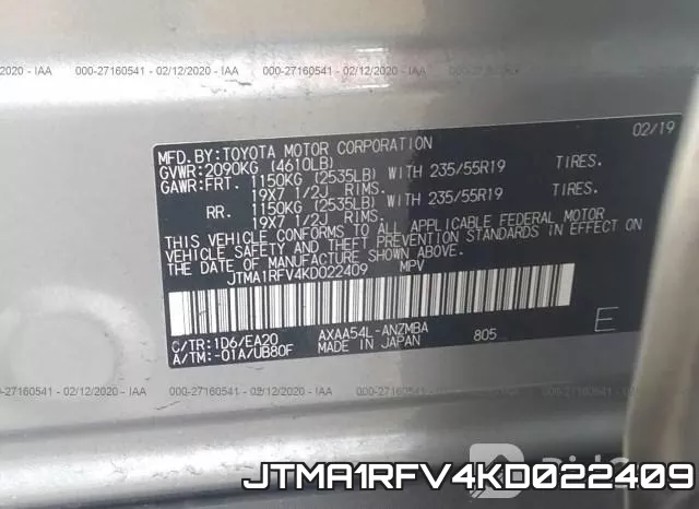JTMA1RFV4KD022409 фото 10