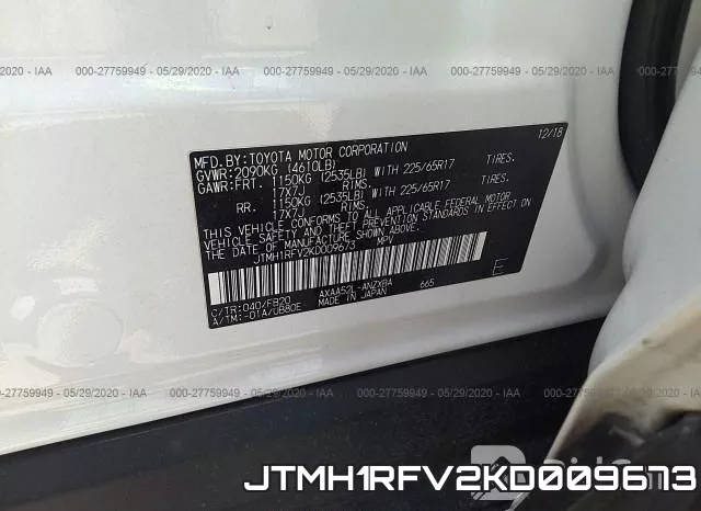 JTMH1RFV2KD009673 фото 10