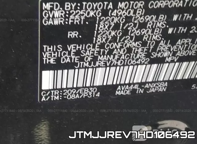 JTMJJREV7HD106492 фото 9
