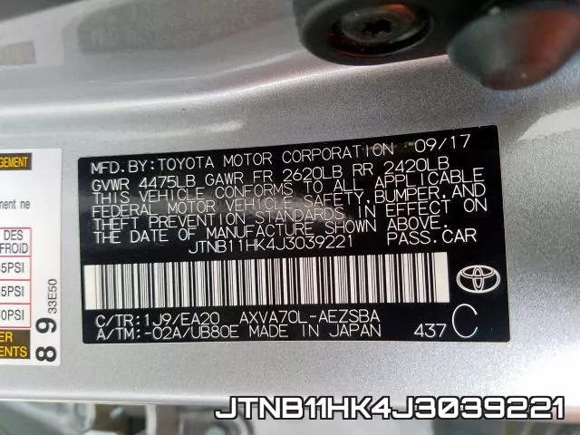 JTNB11HK4J3039221 фото 2