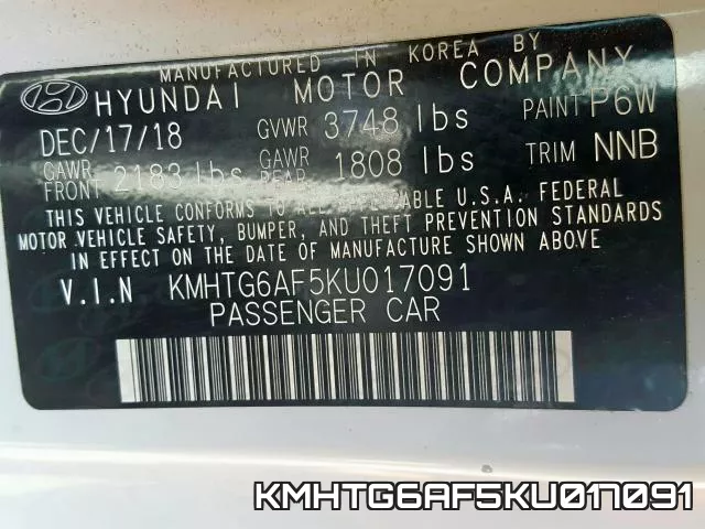 KMHTG6AF5KU017091 фото 2