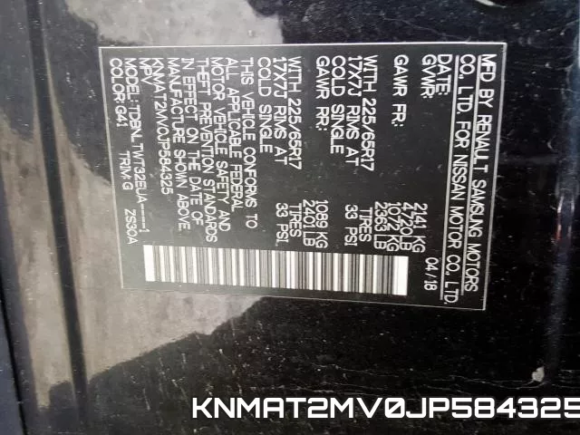 KNMAT2MV0JP584325 фото 2