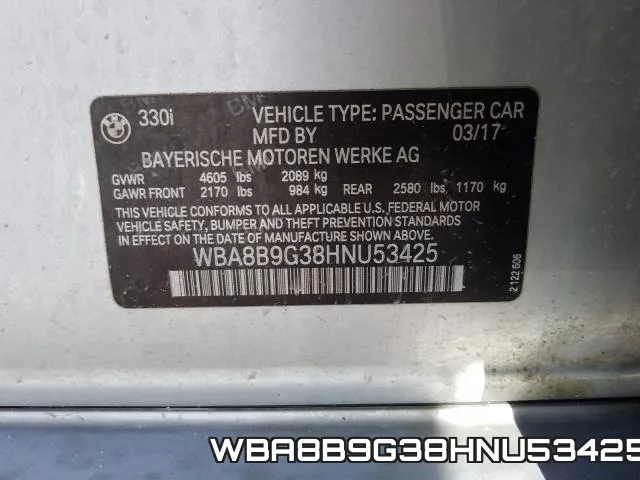 WBA8B9G38HNU53425 фото 2