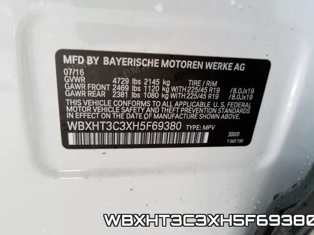 WBXHT3C3XH5F69380 фото 2