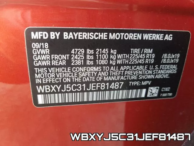 WBXYJ5C31JEF81487 фото 2