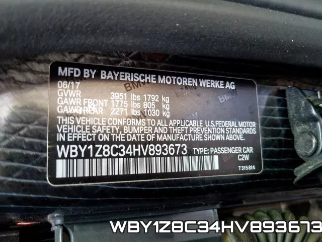 WBY1Z8C34HV893673 фото 2