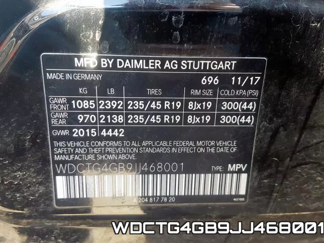 WDCTG4GB9JJ468001 фото 2