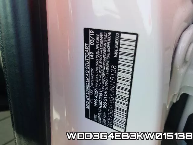 WDD3G4EB3KW015138 фото 2