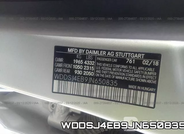WDDSJ4EB9JN650835 фото 10