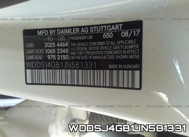 WDDSJ4GB1JN581331 фото 10