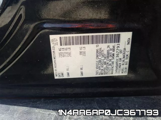 1N4AA6AP0JC367793 фото 2