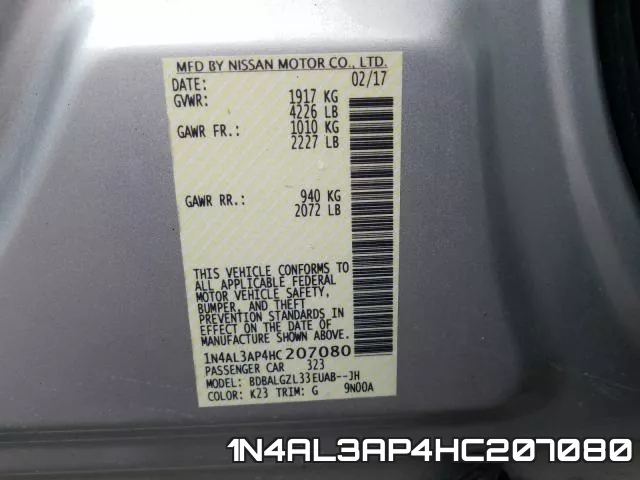 1N4AL3AP4HC207080 фото 2