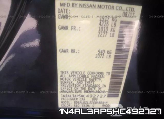 1N4AL3AP5HC492727 фото 9